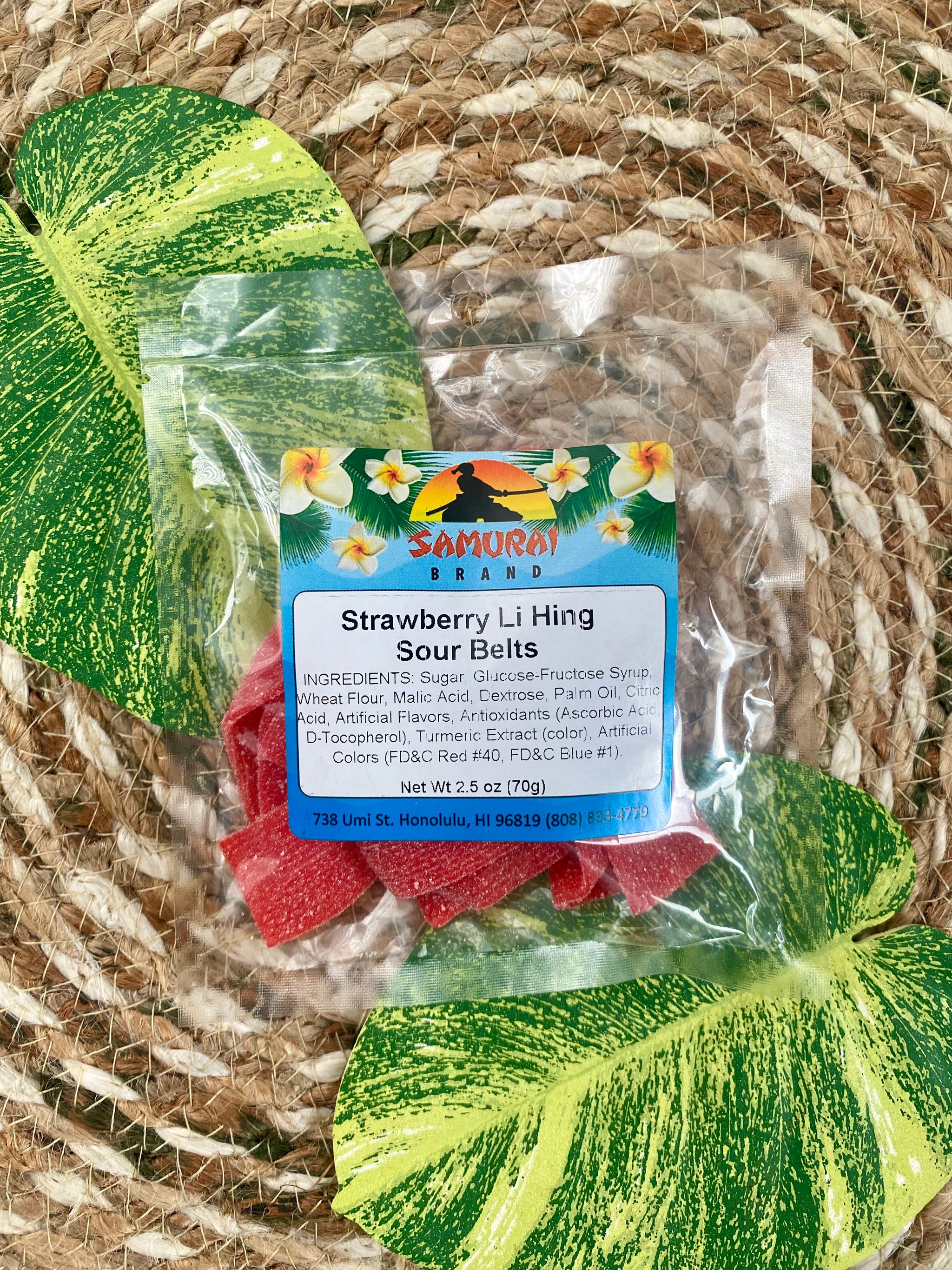 Li-hing Strawberry Sour Belts 2.5oz – Samurai Inc Li-hing Strawberry Sour Belts 2.5oz – Samurai Inc